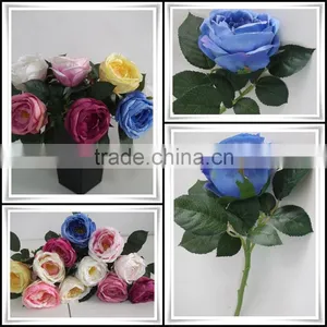 Making Flower Silk Rose Artificial Rose Artificial Royal Blue Rose Flowers thumbnail-3