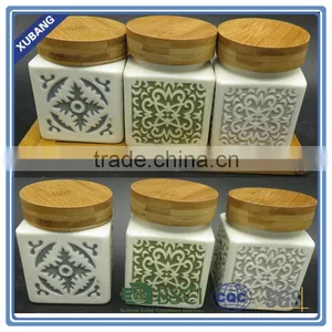 Classical Pattern Ceramic Canisters Kitchen Airtight Jar thumbnail-1