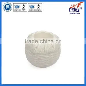Eco-Friendly Elegant White Knitted Porcelain Candle Holders,Ceramic Tealight Candle Holders thumbnail-1