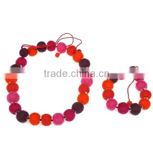 2017 New Products Website China Supplier Wedding Promotional Gift Felt Fabirc Colorful European Bead Landing Bracelet thumbnail-1