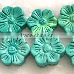 12.5mm Blue Plum Blossom Loose Beads thumbnail-1