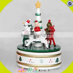 Wholesale Baby Wooden Carousel Horse Music Top Fashion Kids Wooden Carousel Horse Music Box W07B011C thumbnail-1