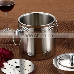 Custom Champagne Beer Stainless Steel Large Ice Bucket With Cover thumbnail-4