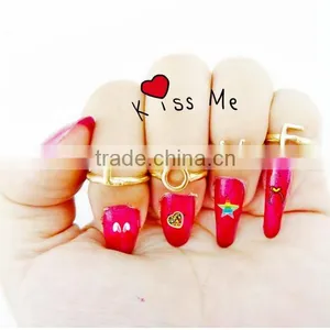 New Arrived Fashion Jewelry Gold Finger Ring Set Midi Ring Set thumbnail-1