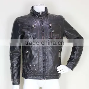 Plus Size Mens Fashion Studded PU Leather Jackets thumbnail-1