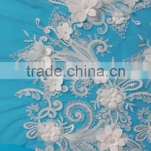 Customized Professional Lace Tulle 3d Multi Color Dress Fabric thumbnail-2