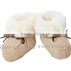 CX-SHOES-05B Wholesale Genuine Sheepskin Fur Baby Shoe thumbnail-1