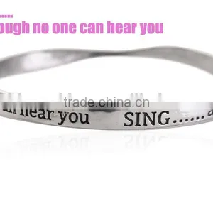 Fully Stocked Metal Equilibrium Bangle Antique Silver Twist Bracelet Bangle Custom Engraved Wedding Bracelet thumbnail-1