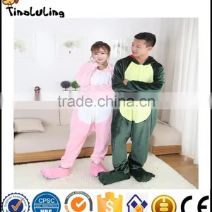 Autumn Spring Winter Flannel Lovers Couples Women Animal Pajamas One Piece Cartoon Sleepwear Cheap Adult Animal Siamese Pyjamas thumbnail-6