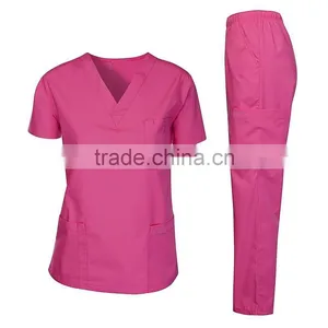 Good Quality 65polyester 35cotton Nurse Scrub Suit Blue Scrub Uniform thumbnail-6