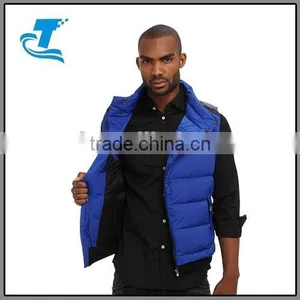 New Fashion European Style Winter Blue Men Down Vest With Stand Up Collar thumbnail-5