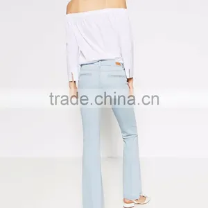 Bell-bottom Top Design Jean Trousers In Black Acid Ladies Jeans thumbnail-4