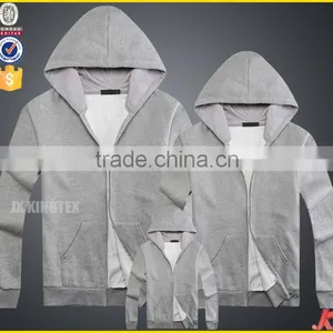 2017 Fashionable Style Male Hooded Grey Zipper Pocket Hoodie Jacket Printing Hoodies With Your Logo thumbnail-1