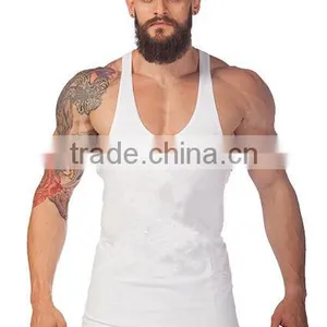 Men Cotton Stringer Bodybuilding Equipment Fitness Plain Gym Tank Top Shirt Wholesale Solid Singlet Y Back Sport Clothes Vest thumbnail-4