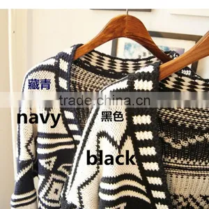 Spring Smiles Spring and Autumn Wear New Arrival Britpop Contrast Color Loose Thick Knit Sweater Women Coat thumbnail-5