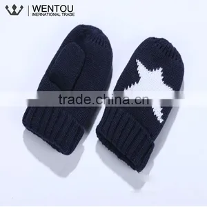 Wholesale Handsome Children Navy Stars Cotton Knitted Baby Gloves thumbnail-1