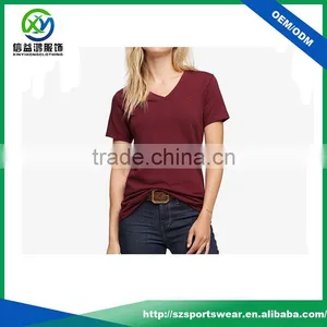Latest Shirt Designs for Women With Red Color Bamboo T-shirts Wholesale, Bamboo Clothing With Your Logo thumbnail-1