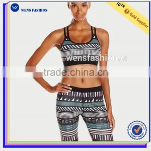 Wholesale New Fashion Women Yoga Suit Pants Sports Bra Sportswear Set thumbnail-1