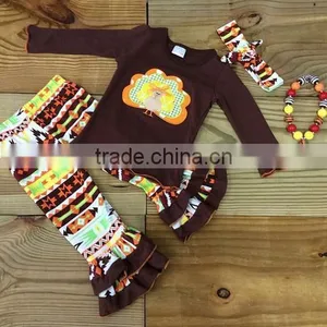 the Style of 2017 is Very Popular Baby Clothes Factory Thanksgiving Baby Gown Monogrammed Long Sleeve Set thumbnail-1