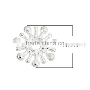 Wholesale Silver Plated Zinc Based Alloy Christmas Snowflake Metal Spacer Beads thumbnail-2
