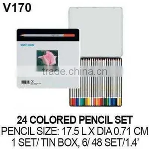 24 PROFESSIONAL NON-TOXIC COLORED PENCIL SET thumbnail-1