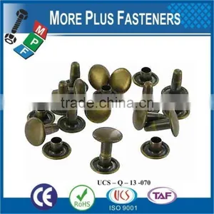 Made In Taiwan Antique Brass Semi Tubular Stainless Steel Hollow Rivet thumbnail-2