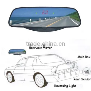 Mini LED Display Car Wireless Rearview Mirror Parking Sensor System thumbnail-3