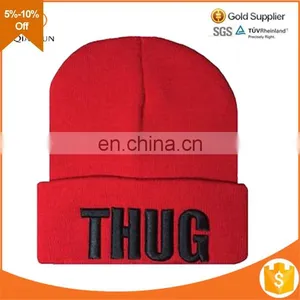 Hip Hop Jacquard Acrylic Beanie Hats With Top Ball thumbnail-1