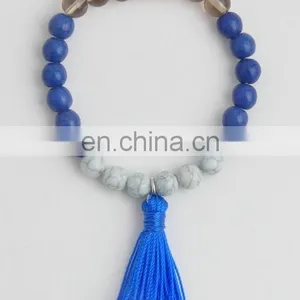 Gem Stone Beads Tassel Bracelet thumbnail-2