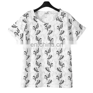 Women Summer Design Black White Lace Bluse thumbnail-1