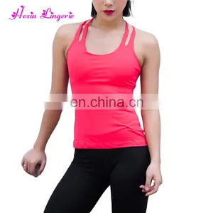 No Moq Wholesale Exercise Women Halter Red Blank Backless Tank Top thumbnail-1