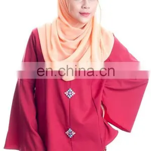 2017 Modern Malaysia Flare Sleeve Muslim Dress Baju Kurung for Women Maxi Dress thumbnail-6