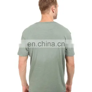 OEM 100% Cotton V-neck t Shirts Plain T-shirt Softextile Comfortable Tee Custom Logo thumbnail-2