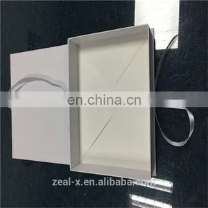 2017 Shiny Ribbon White Rigid Box With Rose Gold Stamping Box for Hot Underwear thumbnail-2