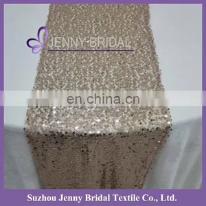 SQN#18 Jenny Bridal Modern Champagne Sequin Table Runner thumbnail-1