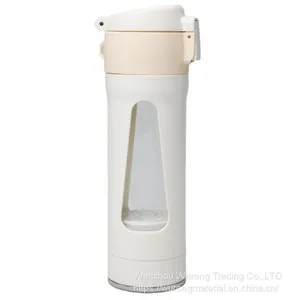280ml Borosilicate Glass Water Cup With Ceramic Spheres of Mineral Alloy Element Making Water Soluable Hydrogen 800-1300 Pbb Rapid Microelctrolysis Generating Hydrion Neutralizing Radical Portable Lidded Bottle Anit-scald-skid Hot Water Tea Cup thumbnail-1