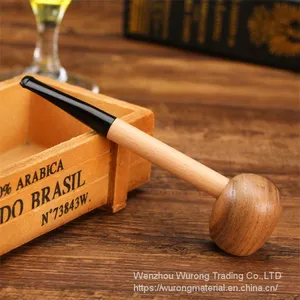 140mm Length Wooden Resin Short Tobacco Pipe With Popeye Solid Wood Head for Smoking thumbnail-5