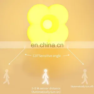 Fashion Clover 3 Color Changing Remote Control Light Smart Led Wall PIR Night Light thumbnail-5