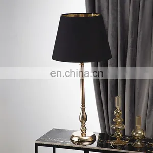 Italian Luxury Hotel Decoration High-end Durable Gold Metal Energy-saving Table Lamps for Bedroom thumbnail-3