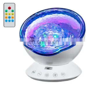 LED Projector Ocean Wave Night Light Sky Rotation Bedroom Decorative Music Night Light for Baby thumbnail-3