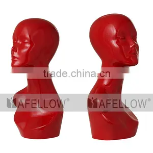 Red Model Abstract Head Mannequin Fashion Head Model Adults Hair Mannequins H1090 thumbnail-2