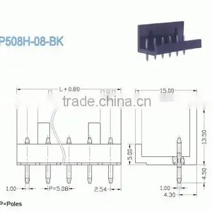 Termin Block 5.08mm 300V 10A Pcb Terminal Block Connector Male Plug-in Terminal Blocks thumbnail-2