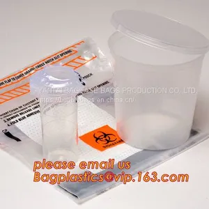 Biohazard Specimen Bags,Zip Specimen Transport Bag, Tear Off Pouch Bags, Attached Document Pouch. Printed Transport Bags thumbnail-1