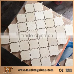 Crema Marfil Tumbled Mosaic With Chip 23x48mm thumbnail-1