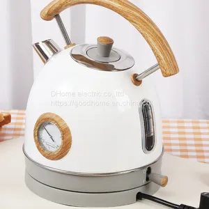 White Retro Electric Kettle 1.8L Double-layer Thickened Automatic Power off Dry Burn 304 Stainless Steel Kettle（Wechat:13510231336） thumbnail-2