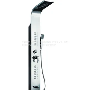 Shower Panel Shower Tower With Rainfall Body Jet Hanheld Shower Head Bathroom Shower System in Polished Stainless Steel thumbnail-2
