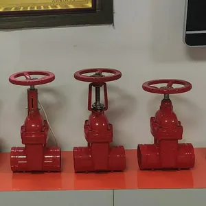 ANSI Awwa Grooved Ductile Iron Non-Rising Stem Soft Seal Cast Iron Gate Valve Civil Red Air Defense Grooved End Resilient thumbnail-2