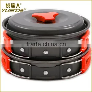 10pcs Lightweight Outdoor Camping Hiking Cookware Backpacking Cooking Picnic Bowl Pot Pan Set thumbnail-6