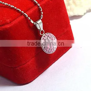 Allibaba Com Gem Crystals Pink Ball Pendant Necklace thumbnail-4
