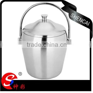 High Quality and Sand Polished Stainless Steel Beer Ice Bucket thumbnail-2